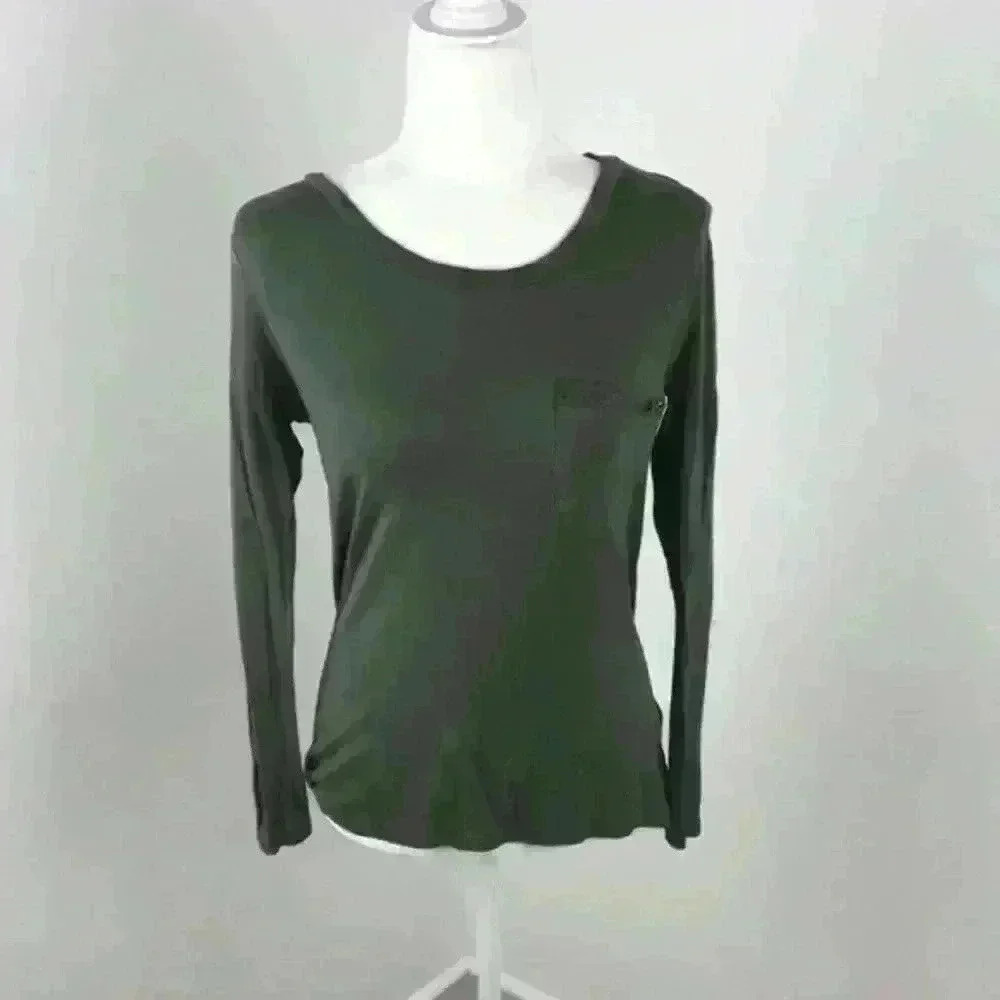 Occasion Long Sleeve Green Top With Pocket Size S